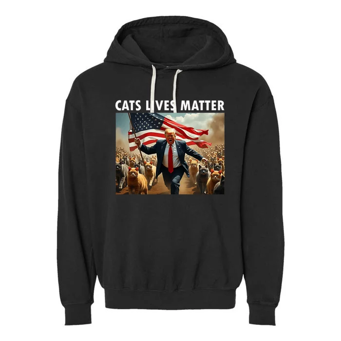 Funny Cat Lives Matter Pres Election 2024 Cats Dogs Pets Garment-Dyed Fleece Hoodie