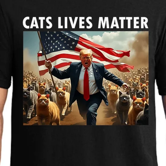 Funny Cat Lives Matter Pres Election 2024 Cats Dogs Pets Pajama Set