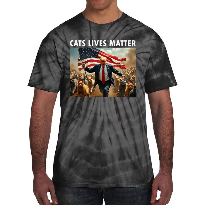 Funny Cat Lives Matter Pres Election 2024 Cats Dogs Pets Tie-Dye T-Shirt