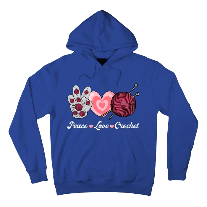 Funny Crocheting Lover Gift Peace Love Crochet Great Gift Hoodie