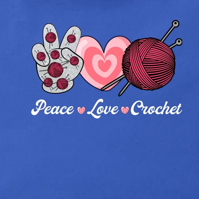 Funny Crocheting Lover Gift Peace Love Crochet Great Gift Zip Tote Bag