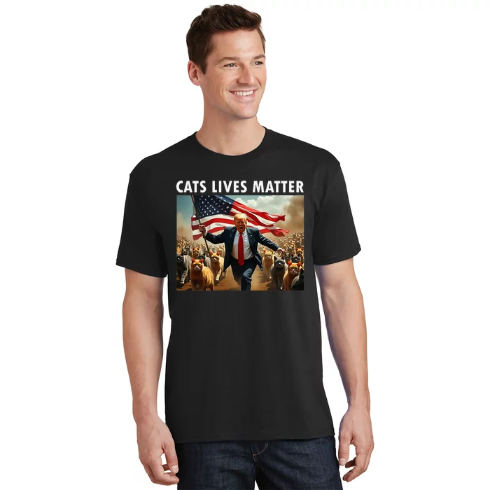 Funny Cat Lives Matter Pres Election 2024 Cats Dogs Pets T-Shirt