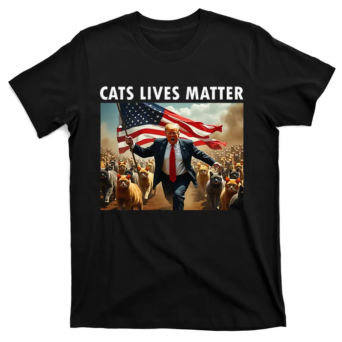 Funny Cat Lives Matter Pres Election 2024 Cats Dogs Pets T-Shirt