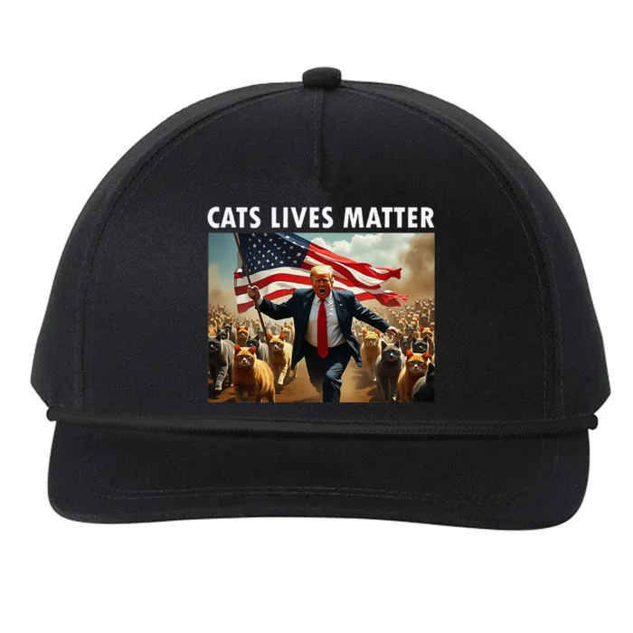 Funny Cat Lives Matter Pres Election 2024 Cats Dogs Pets Snapback Five-Panel Rope Hat