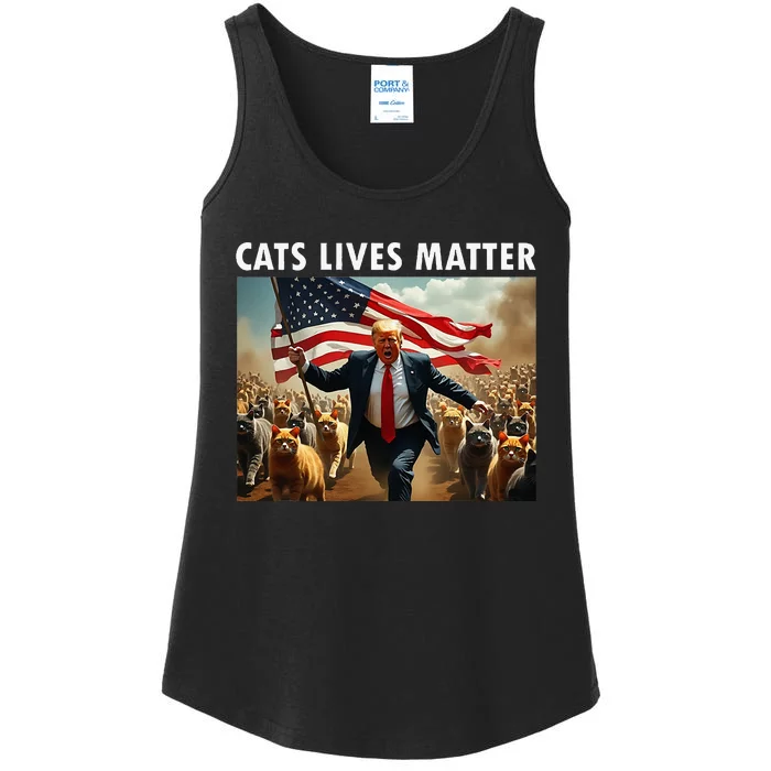 Funny Cat Lives Matter Pres Election 2024 Cats Dogs Pets Ladies Essential Tank