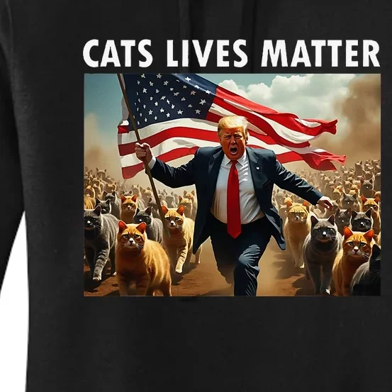 Funny Cat Lives Matter Pres Election 2024 Cats Dogs Pets Women's Pullover Hoodie