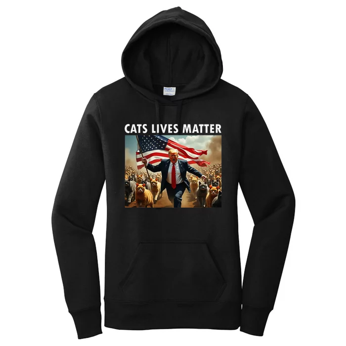 Funny Cat Lives Matter Pres Election 2024 Cats Dogs Pets Women's Pullover Hoodie