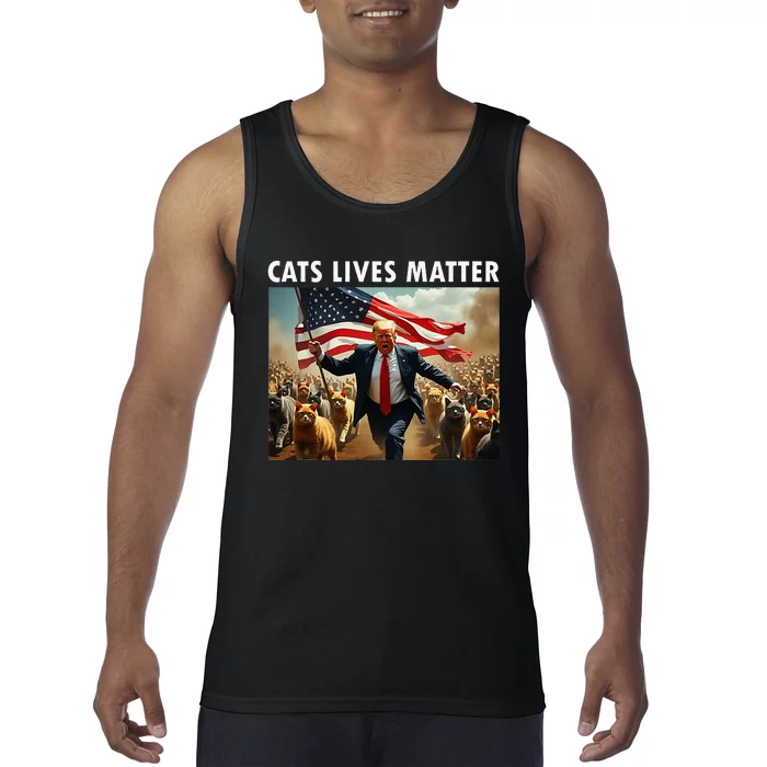 Funny Cat Lives Matter Pres Election 2024 Cats Dogs Pets Tank Top