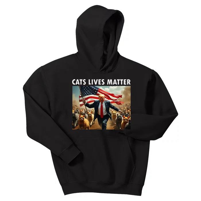 Funny Cat Lives Matter Pres Election 2024 Cats Dogs Pets Kids Hoodie