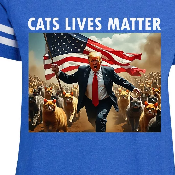 Funny Cat Lives Matter Pres Election 2024 Cats Dogs Pets Enza Ladies Jersey Football T-Shirt