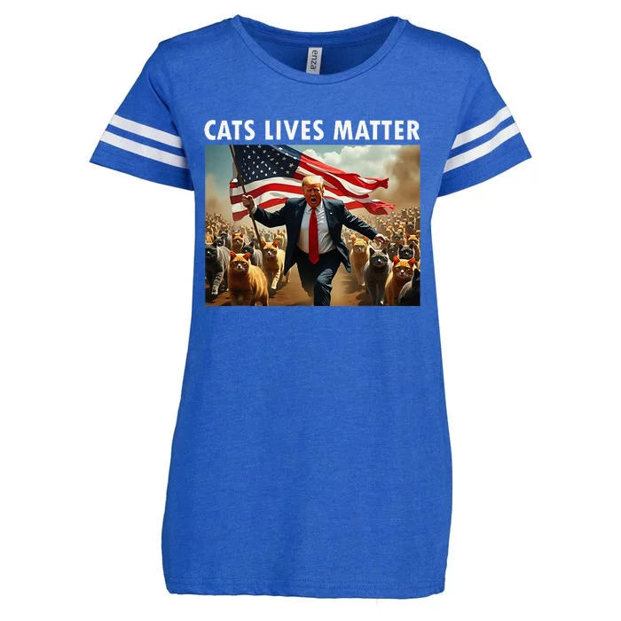 Funny Cat Lives Matter Pres Election 2024 Cats Dogs Pets Enza Ladies Jersey Football T-Shirt