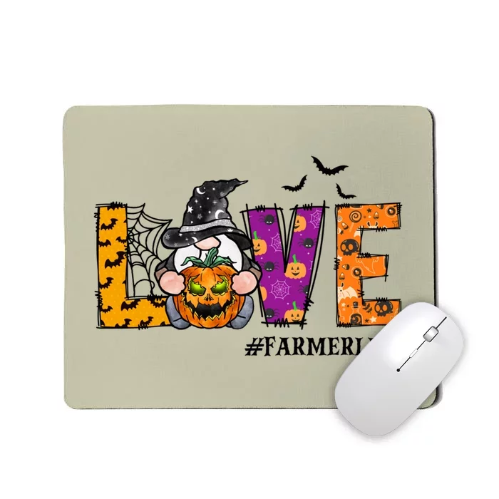 Funny Cute Love Farmer Life Thanksgiving Halloween Gnome Autumn Pumpkin Gift Mousepad