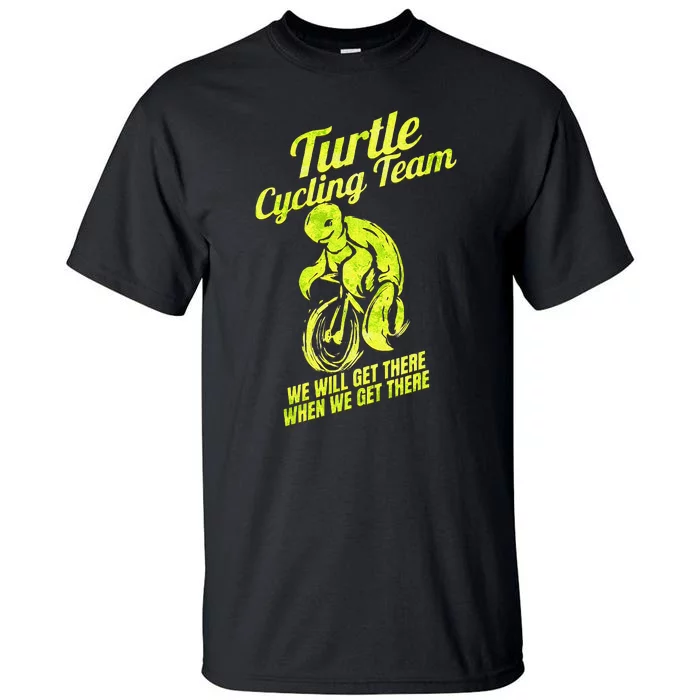 Funny Cycling Lover Cycle Design Bike Tour Bicycle Turtle Tall T-Shirt