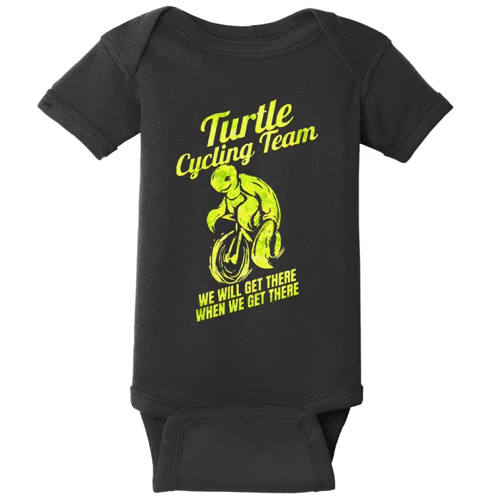 Funny Cycling Lover Cycle Design Bike Tour Bicycle Turtle Baby Bodysuit