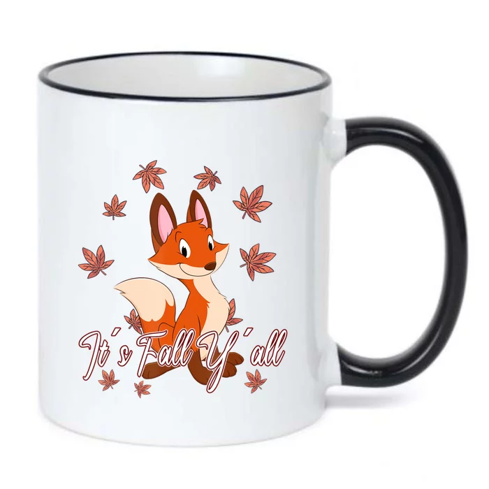 Funny Cute Love Fox Thanksgiving Happy Fall Yall Autumn Fall Yâ´All Black Color Changing Mug