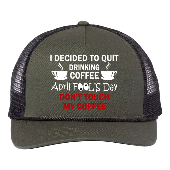 Funny Coffee Lovers April Fools Day Retro Rope Trucker Hat Cap