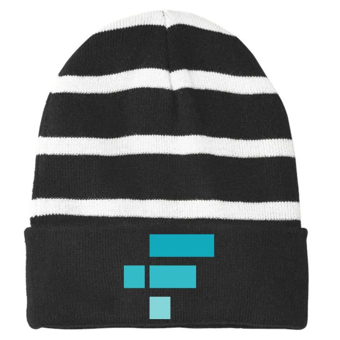 FTX Classic Logo Crypto Cryptocurrency FTT Coin Striped Beanie with Solid Band