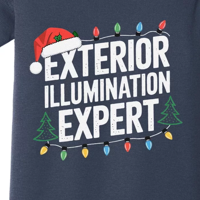 Funny Christmas Lights Exterior Illumination Expert Baby Bodysuit