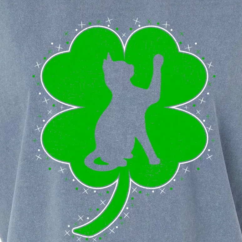 Funny Cat Lover Irish Shamrock Cat St Patrick's Day Gift Garment-Dyed Women's Muscle Tee