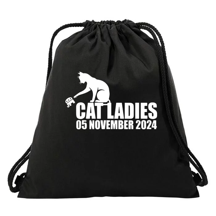 Funny Cat Ladies Drawstring Bag