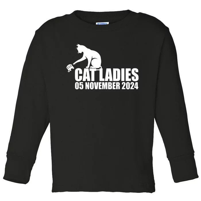 Funny Cat Ladies Toddler Long Sleeve Shirt