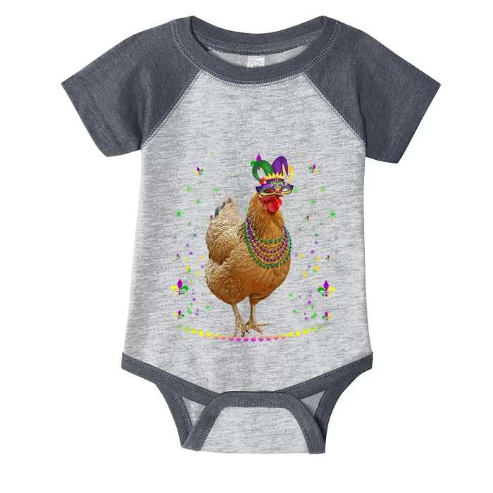 Funny Chicken Lover Cute Mardi Gras Carnival Jester Premium Infant Baby Jersey Bodysuit