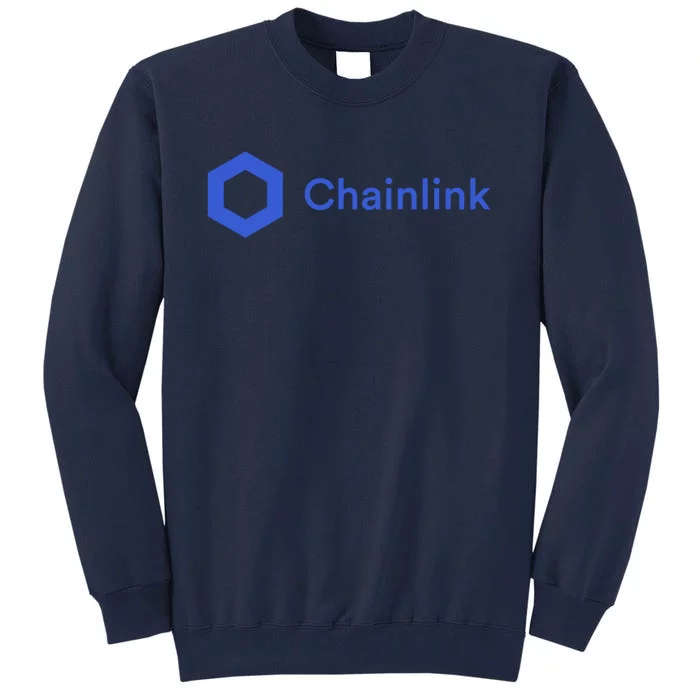 Funny Chainlink LINK Funny Chainlink Crypto Chainlink Blue Chainlink Merch Tall Sweatshirt