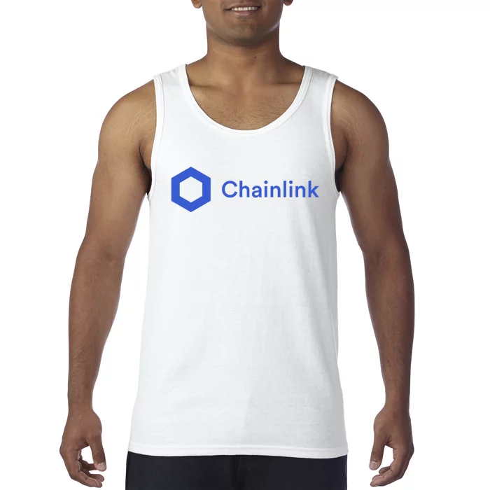 Funny Chainlink LINK Funny Chainlink Crypto Chainlink Blue Chainlink Merch Tank Top