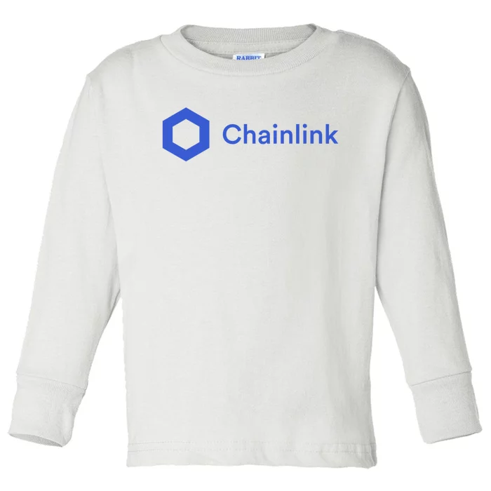 Funny Chainlink LINK Funny Chainlink Crypto Chainlink Blue Chainlink Merch Toddler Long Sleeve Shirt