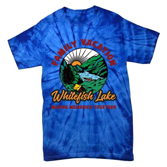 Fishing Camping Lake Family Vacation Whitefish Lake Cute Gift Tie-Dye T-Shirt