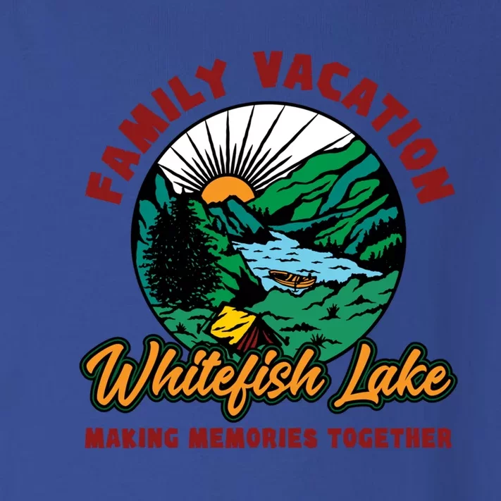 Fishing Camping Lake Family Vacation Whitefish Lake Cute Gift Toddler Long Sleeve Shirt