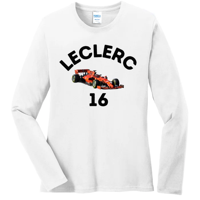 F1 Charles Leclerc Race Ladies Long Sleeve Shirt