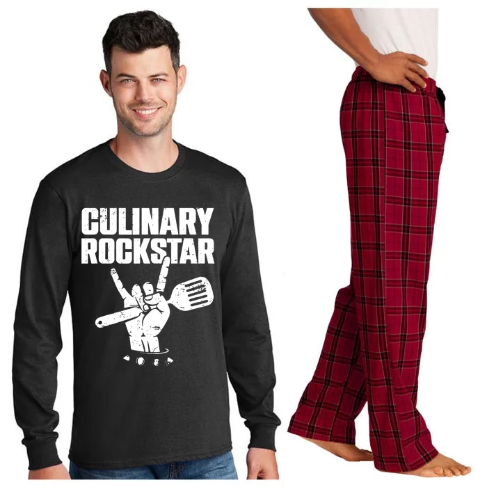 Funny Culinary Lover Chef Cook Culinary Rockstar Long Sleeve Pajama Set