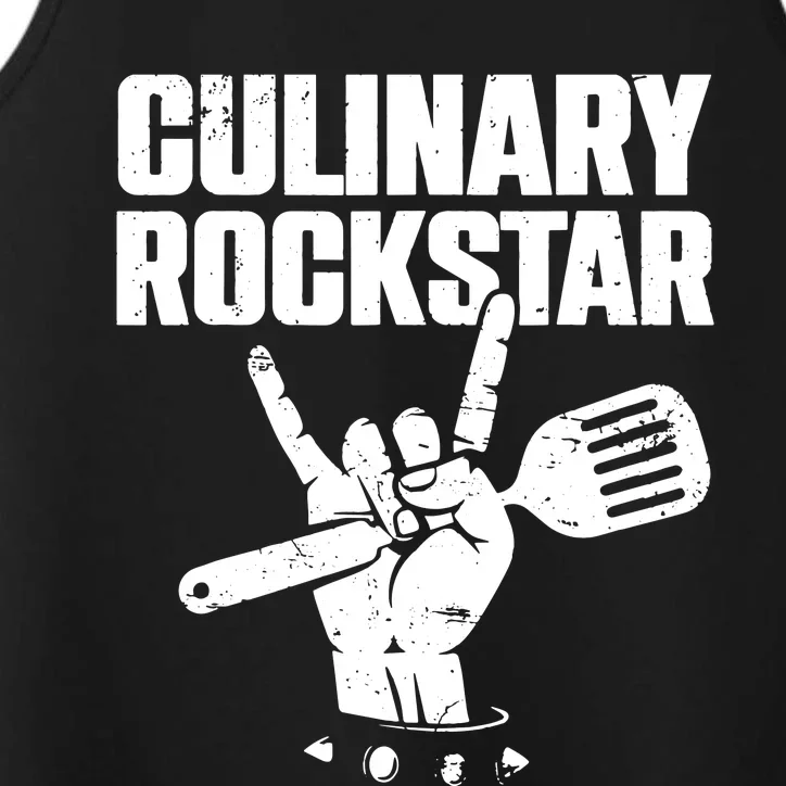 Funny Culinary Lover Chef Cook Culinary Rockstar Performance Tank