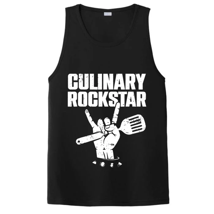 Funny Culinary Lover Chef Cook Culinary Rockstar Performance Tank