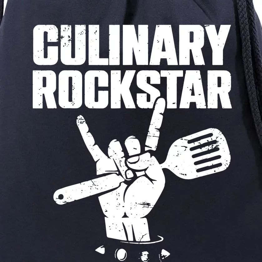 Funny Culinary Lover Chef Cook Culinary Rockstar Drawstring Bag