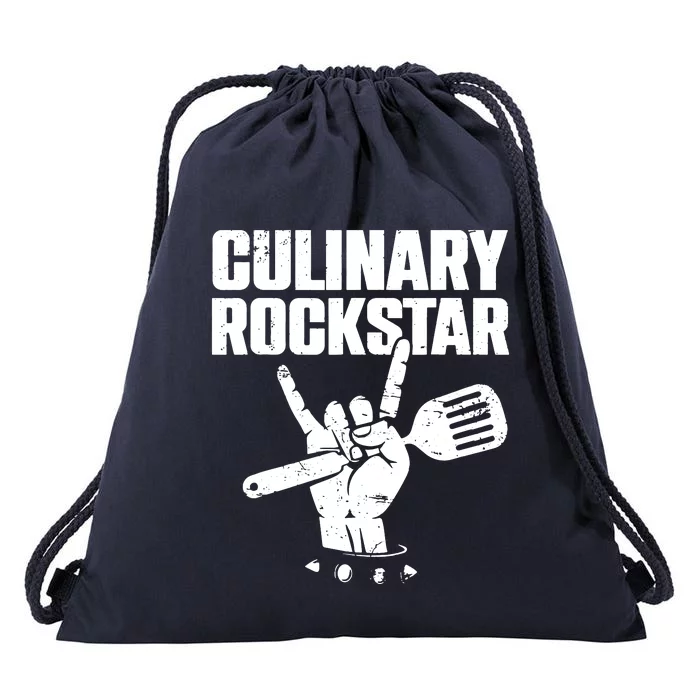 Funny Culinary Lover Chef Cook Culinary Rockstar Drawstring Bag