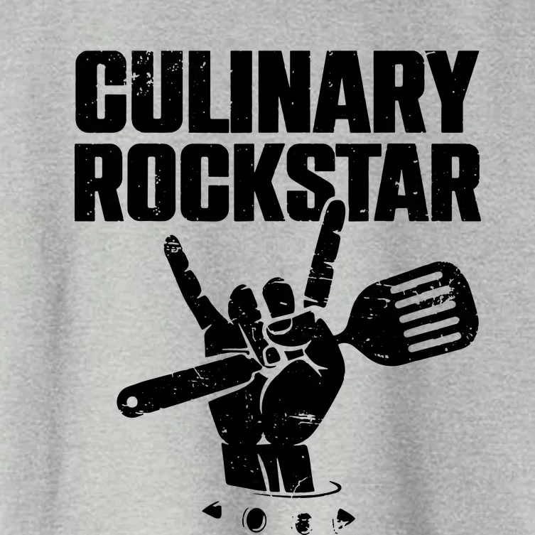 Funny Culinary Lover Chef Cook Culinary Rockstar Women's Crop Top Tee