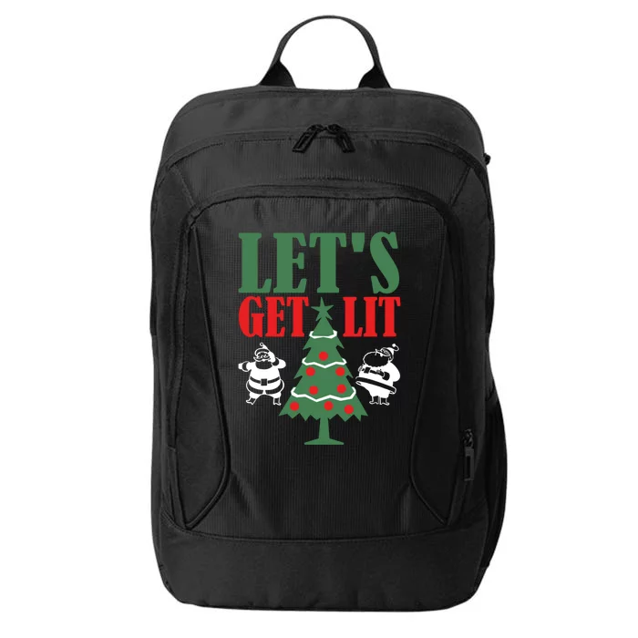 Funny Christmas Let's Get Lit Ing Xmas Lights Tree Gift City Backpack