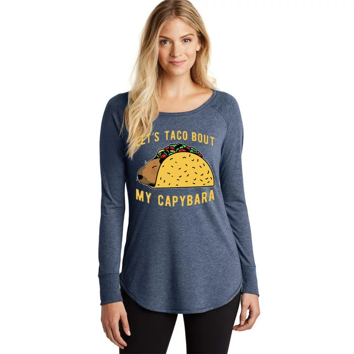 Funny Capybaras Lets Taco Bout My Capybara Capibara Capy Women's Perfect Tri Tunic Long Sleeve Shirt