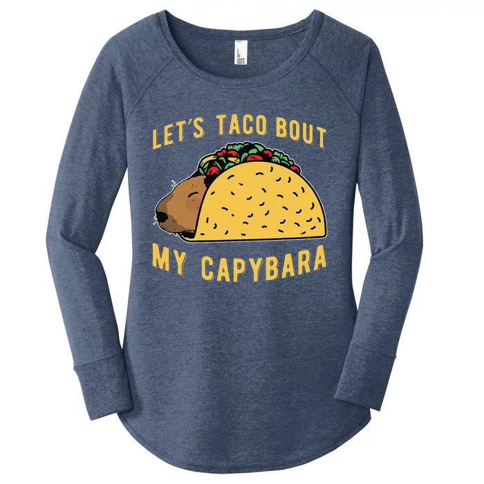 Funny Capybaras Lets Taco Bout My Capybara Capibara Capy Women's Perfect Tri Tunic Long Sleeve Shirt