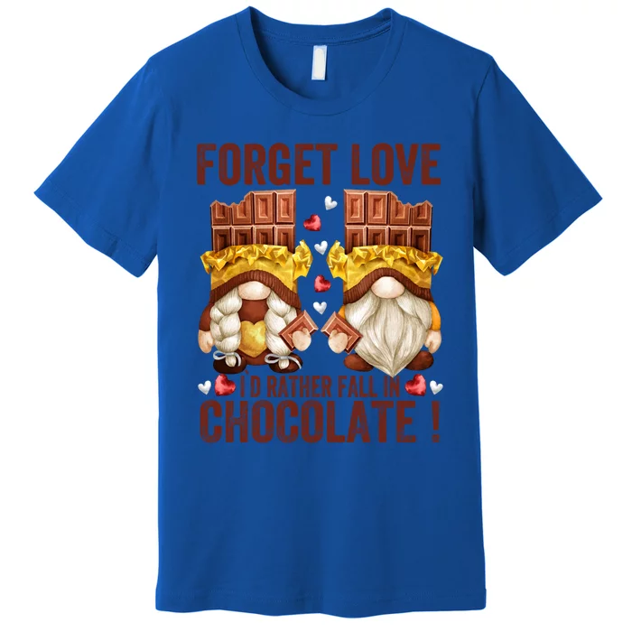 Funny Chocolate Lover Gnome Funny Gift Anti Valentines Day Great Gift Premium T-Shirt