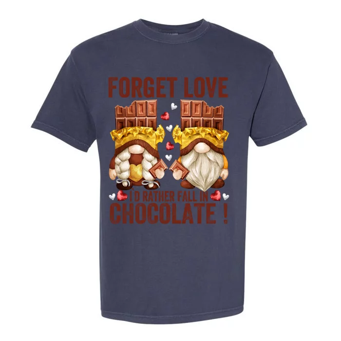 Funny Chocolate Lover Gnome Funny Gift Anti Valentines Day Great Gift Garment-Dyed Heavyweight T-Shirt