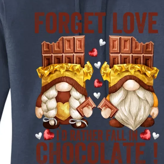 Funny Chocolate Lover Gnome Funny Gift Anti Valentines Day Great Gift Women's Pullover Hoodie