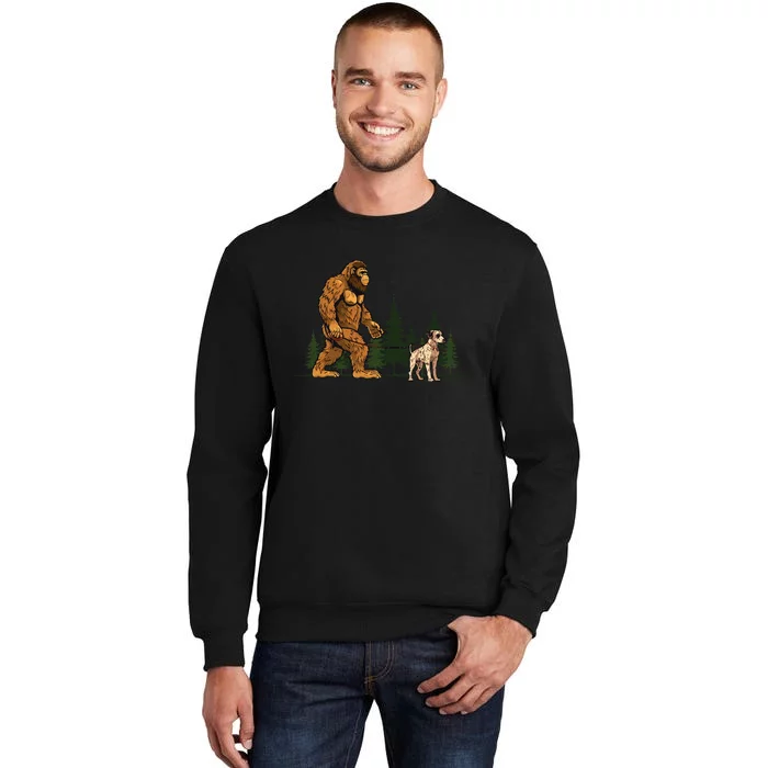 Funny Catahoula Leopard Bigfoot Dog Walking Dog Mom Dad Sweatshirt