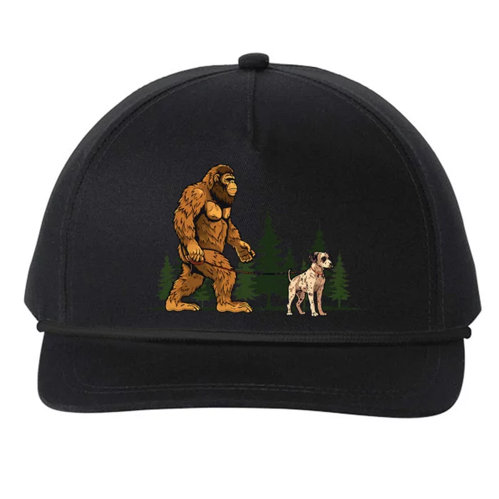 Funny Catahoula Leopard Bigfoot Dog Walking Dog Mom Dad Snapback Five-Panel Rope Hat