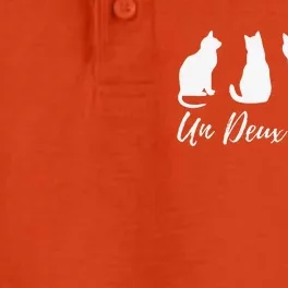 Funny Cat Lover Un Deux Trois Cat French Counting Dry Zone Grid Performance Polo