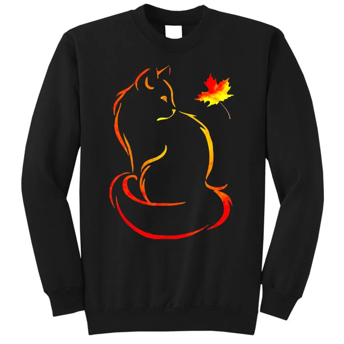 Funny Cat Leaf Fall Hello Autumn For Cute Kitten Sweatshirt