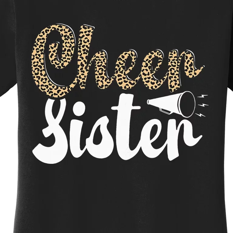 Funny Cheerleading Leopard  Cheer Sister Women's T-Shirt