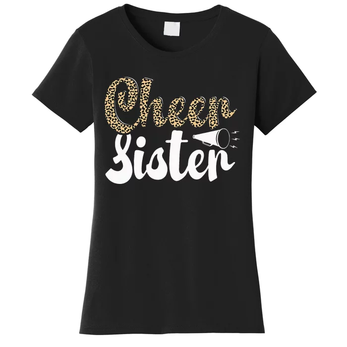 Funny Cheerleading Leopard  Cheer Sister Women's T-Shirt